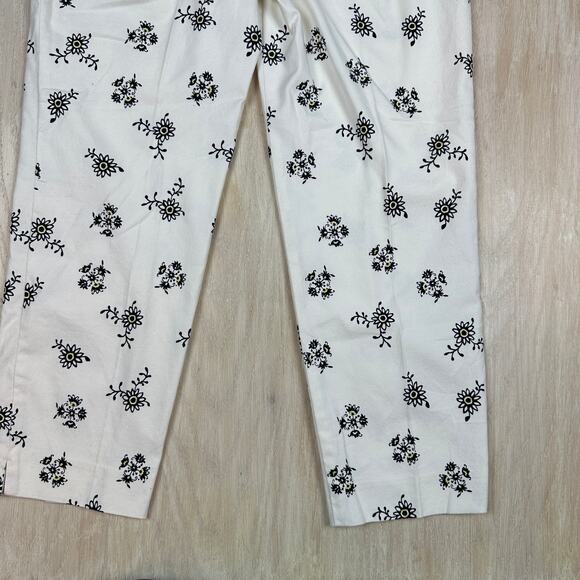 NWT LOFT Cropped Marisa Fit Floral Garden Elegance Cottagecore Boho Pants 6 - Picture 10 of 16